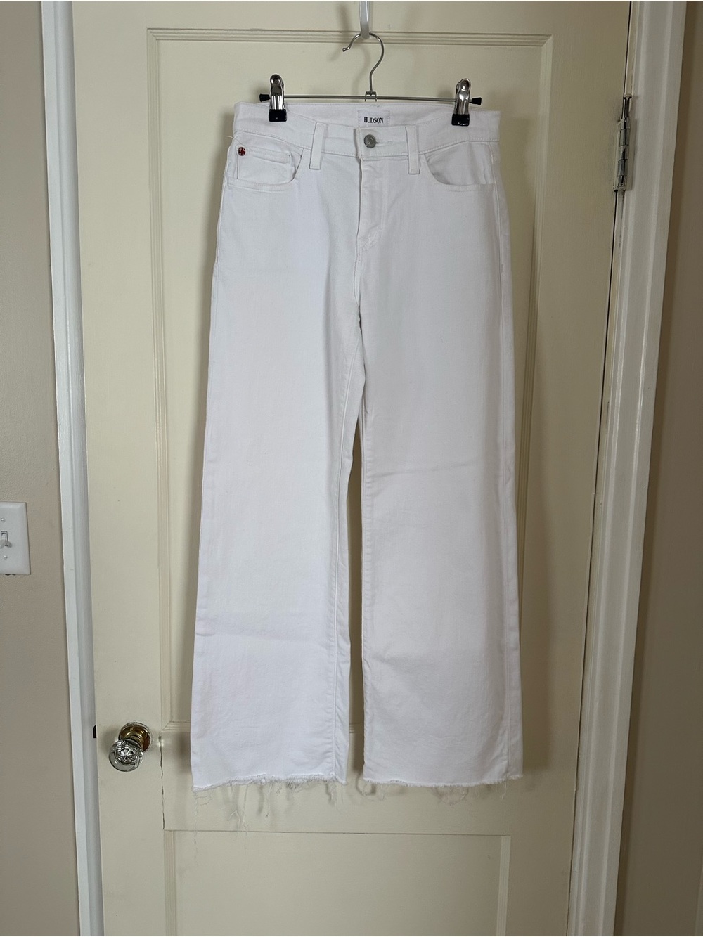 Hudson Rosalie Wide Leg White Jeans